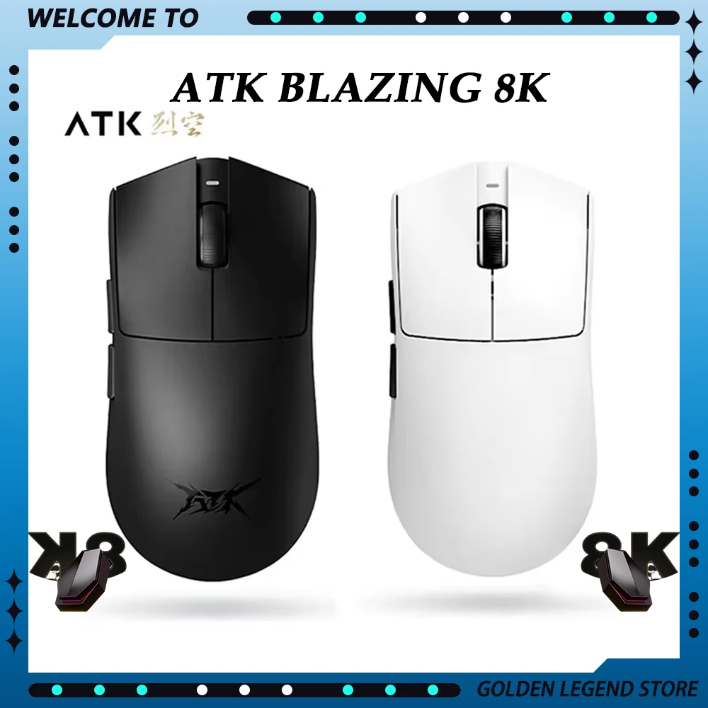 

ATK Blazing Sky X1 Игровая мышь для киберспорта Беспроводная геймерская мышь 3 режима 8K с низкой задержкой Легкая FPS Liekong Пользовательские аксессуары для ПК