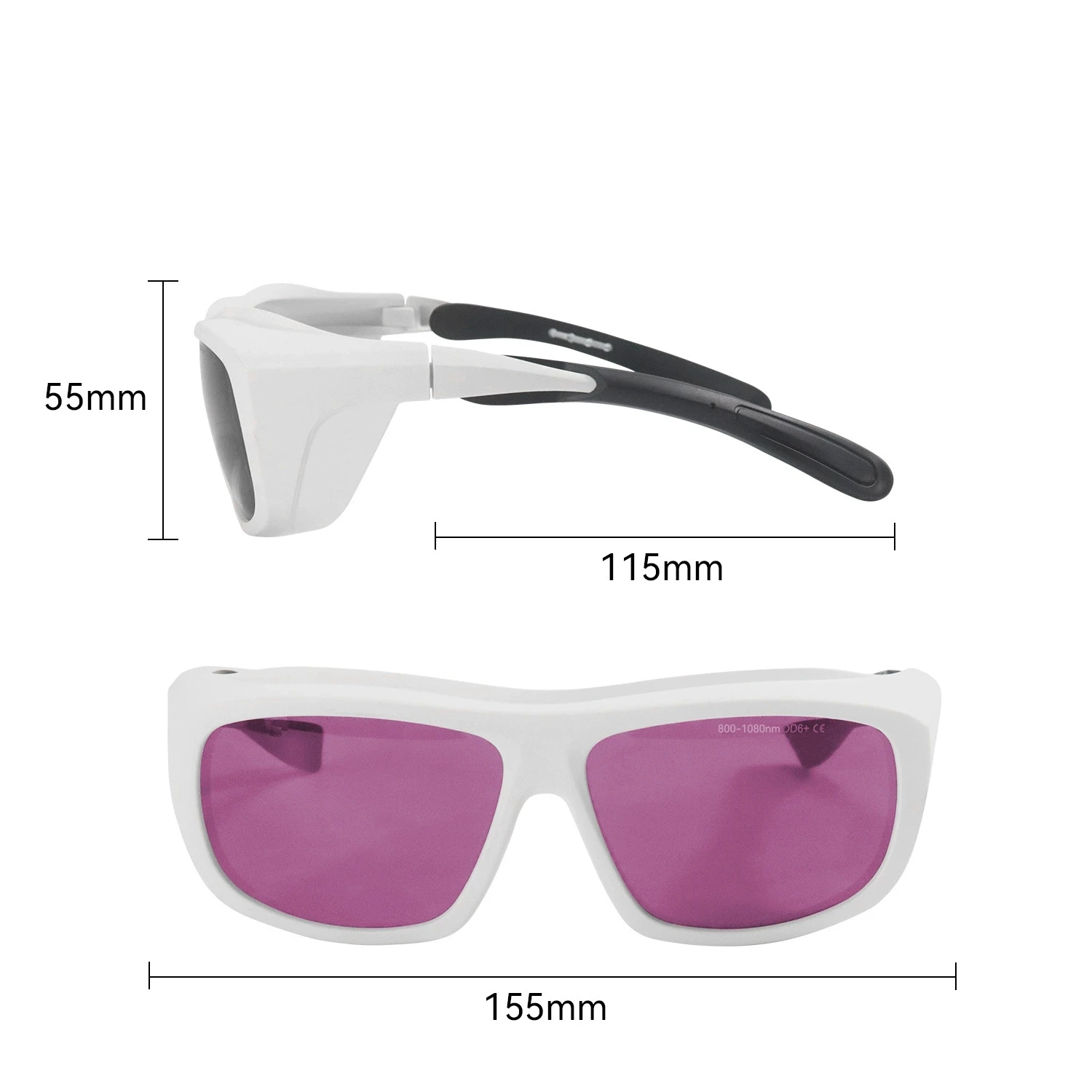 800nm-1080nm 808nm OD6+LED Module protective Glasses EN207