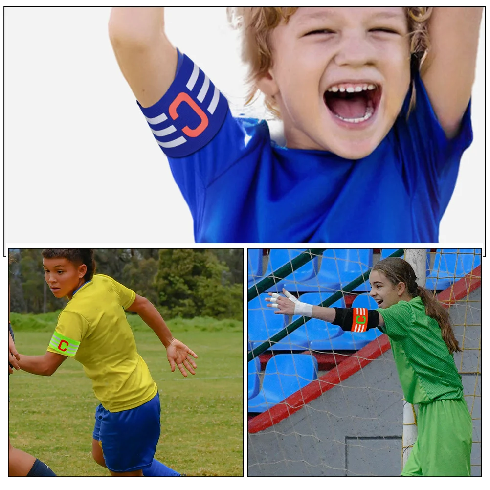 

4Pcs Captain Armband Soccer Football Reusable Adjustable Sports Leader Bands Bright Colors for Captain Armband