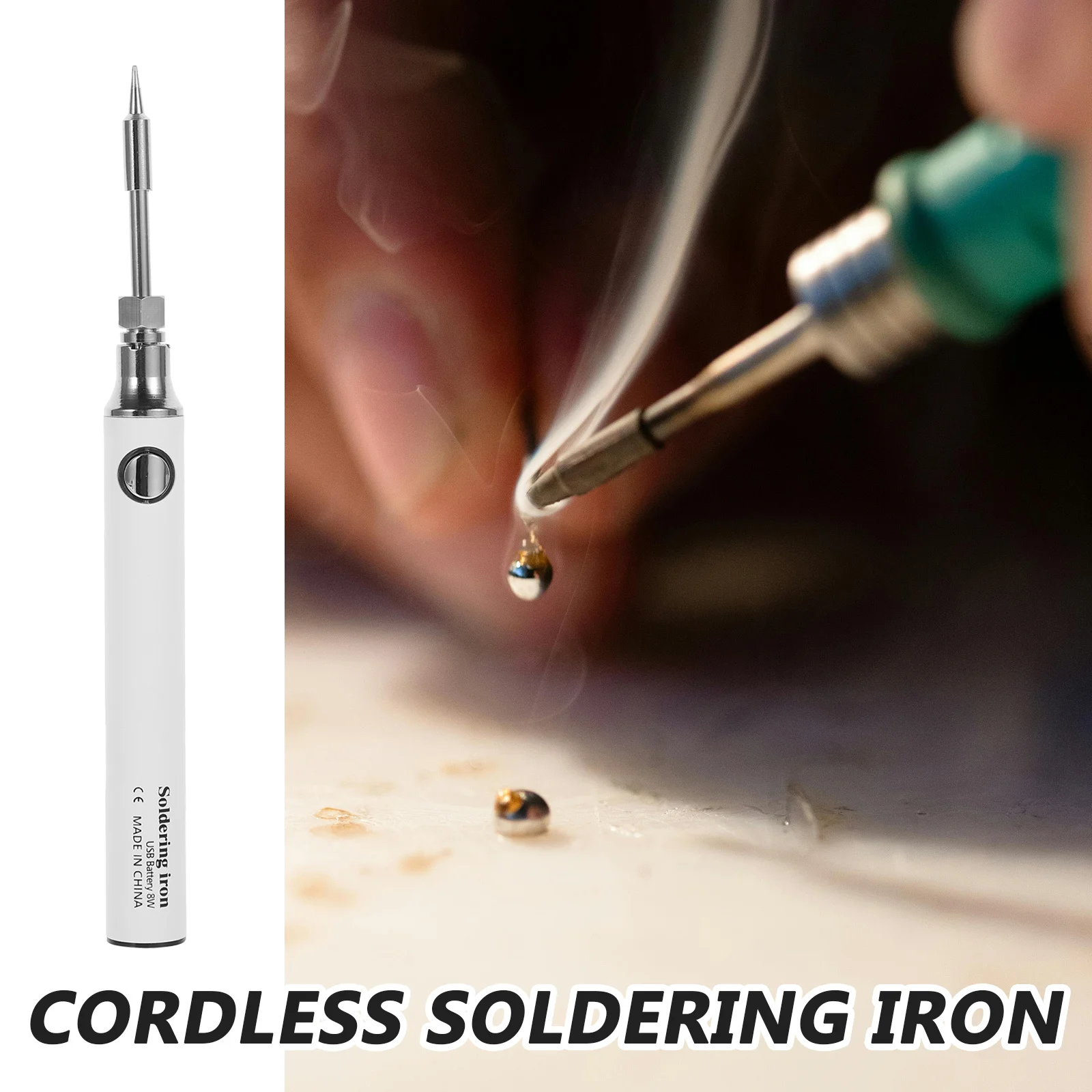 

1Set Mini Soldering Iron Kit Cordless Rechargeable Portable for Electronics and Home Appliances Soldering Iron