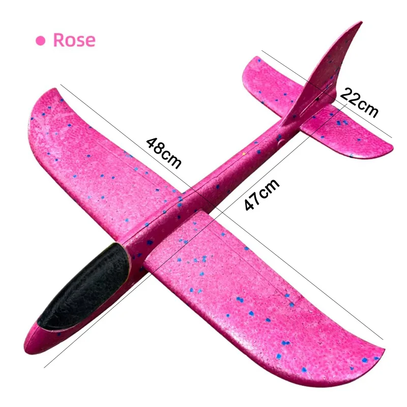 48 cm großes Schaumstoff-Flugzeug, Segelflugzeug, Handwurf-Flugzeug, Trägheits-EPP-Blasenflugzeuge, Start im Freien, Kinderspielzeug für Kinder, Jungen, Geschenk