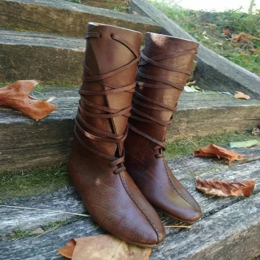 Gotische Steampunk Lederstiefel für Männer Mittelalterliche Renaissance Ritterstiefel für Frauen Cosplay Schuhe Karneval Party Retro Piratenstiefel Requisiten 2026 – Detail 5