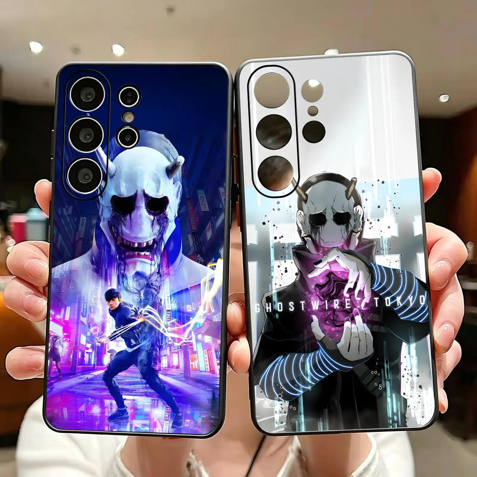 Ghostwire Tokyo  Phone Case For Samsung S26 S25 S24 S23 S22 S21 S20 Ultra Note20 Soft black Shockproof Cover