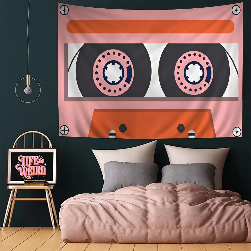 

Cassette Tape Cartoon Tapestry Home Decoration hippie bohemian decoration divination Home Decor