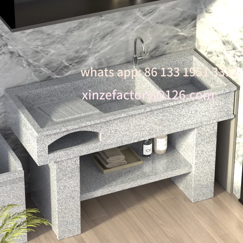 

Customizable Outdoor Natural Granite Laundry Pool Patio Marble Sink Vegetable Sink