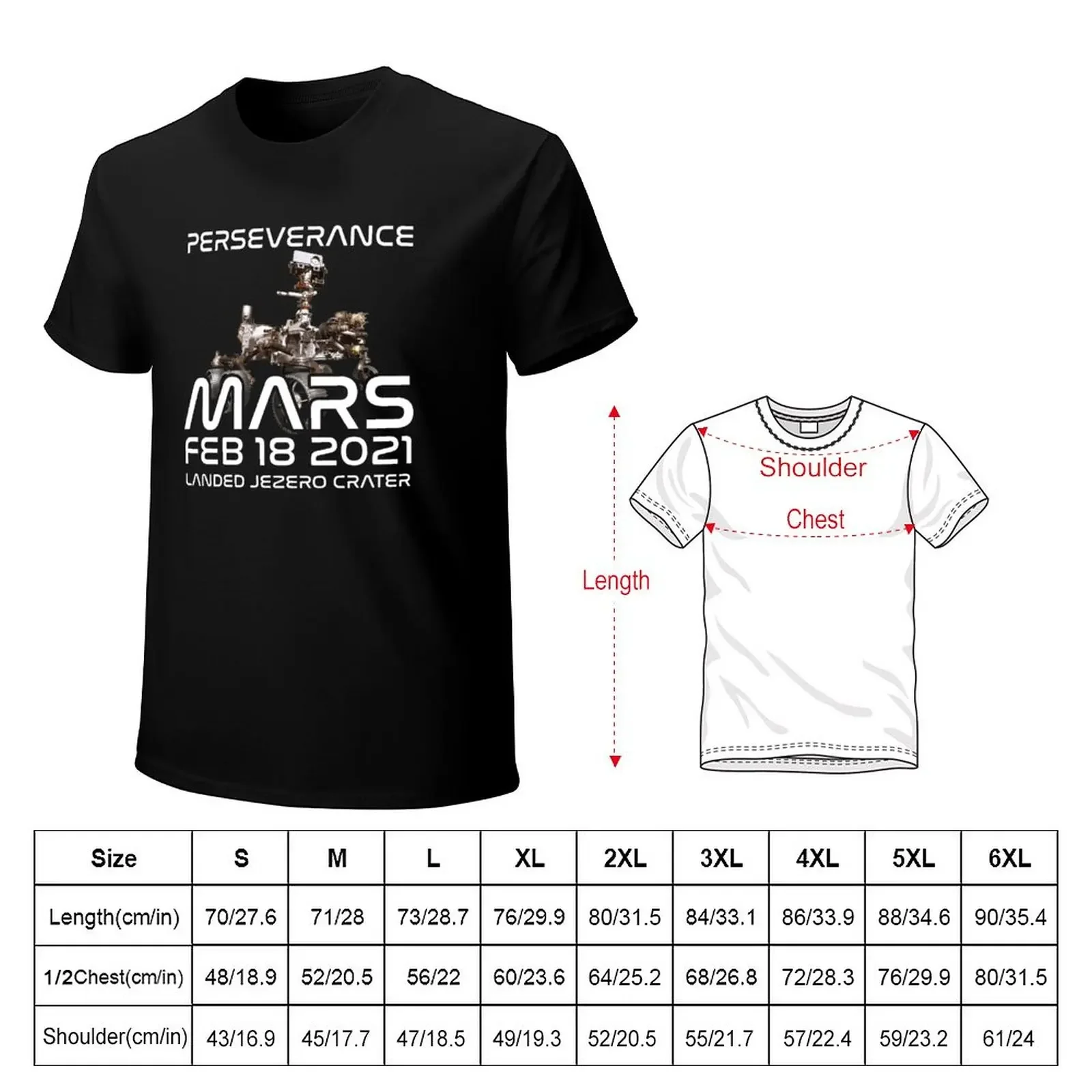 Perseverance Rover T-Shirt summer tops plus size tops blanks T-shirt men