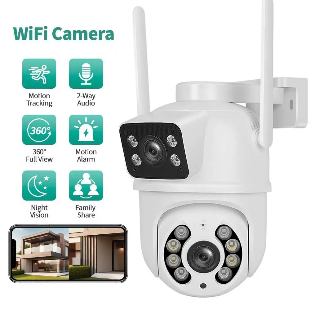 

TREGEAR 8MP 4K PTZ Wifi Camera with Dual Lens Dual Screens AI Human Detection Wireless Outdoor CCTV Security IP Camera Ziicam