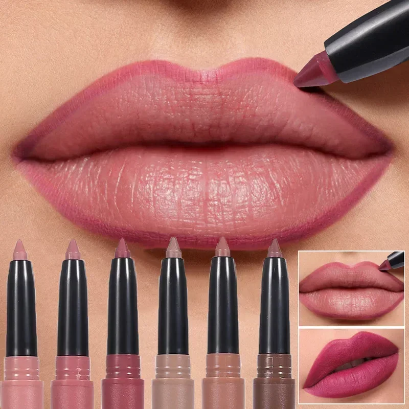 HANDAIYAN Matte 6 Colors Sexy Red Lip Liner Pen Lip Outline Contouring Waterproof Moisturising Lipstick Pencil Makeup Cosmetics