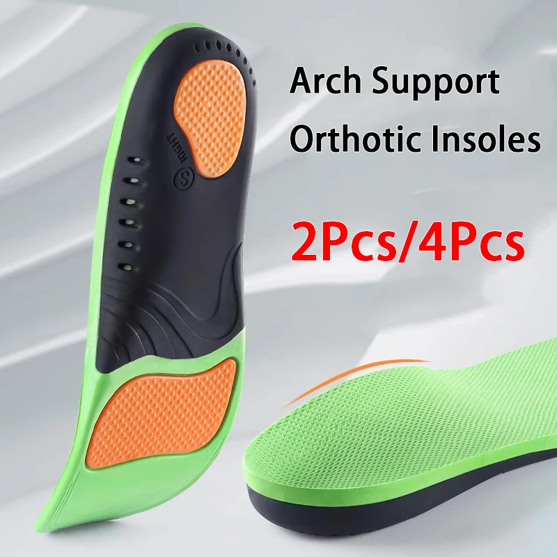

Flatfoot Orthopedic Insole Men's and Women's Arch Support Sports Insoles Heel Gel Shock Absorbing Shoe Pads 2Pcs/4Pcs