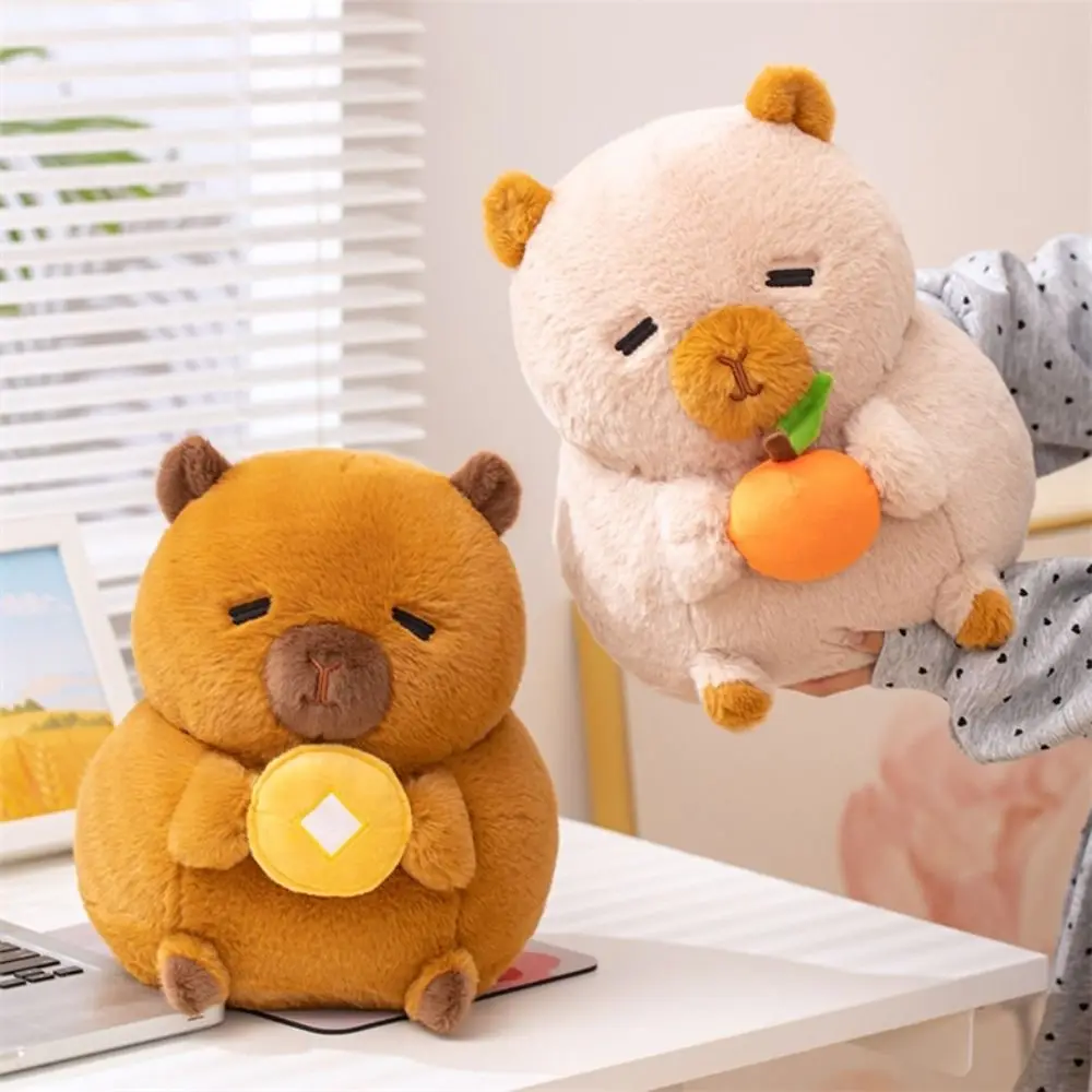 

Orange Capybara Plush Doll Cartoon Simulation Capybara Plush Toy Fluffy Duck Capybara Holding Toy Birthday Gift