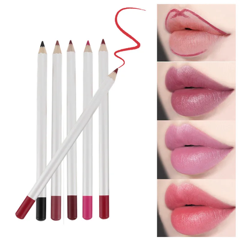 1~4PCS In 1 Eyeliner Eyebrow Lip Liner Pencil Professional Matte Contour Lipstick Pen Waterproof Makeup Lipstick Tool 21 Color