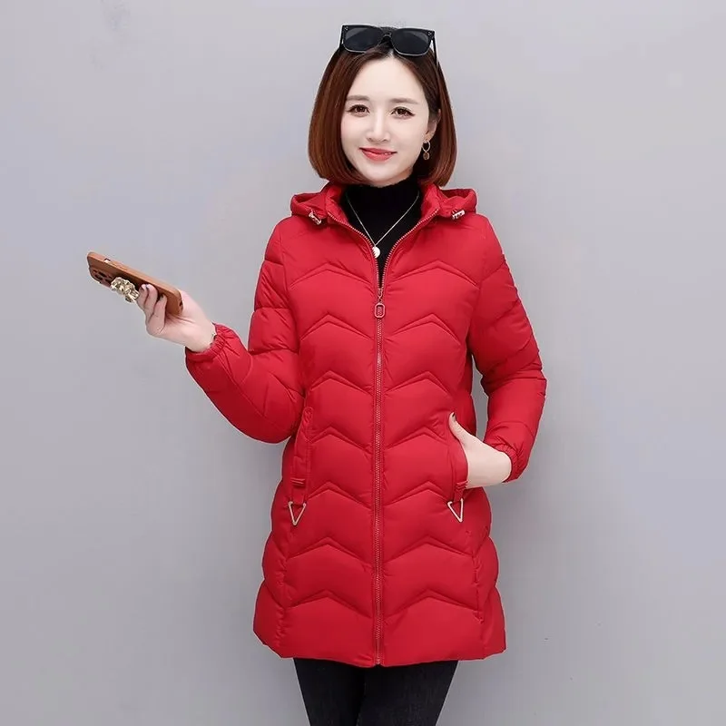 2023 Down Cotton Coat Oversized 6XL Fitting Cotton Jacket Women\'s long Mother\'s Winter Outfit Korean Fashion Cotton Jacket Femal