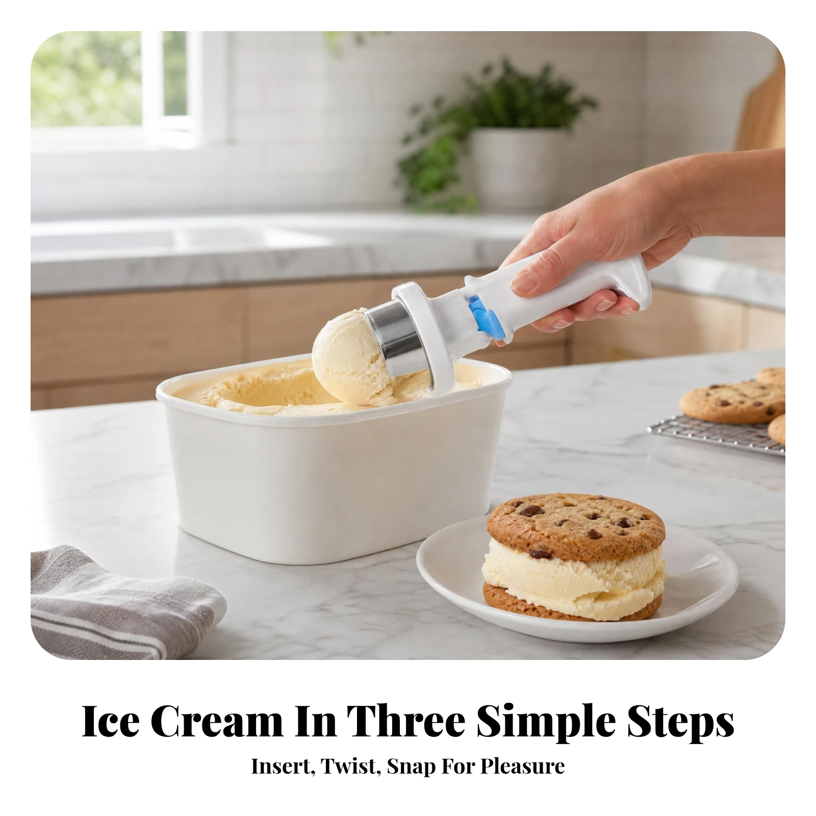Lever Ice Cream Scoop Smooth Finish Dessert Server Heavy Duty Scoop with Release Lever