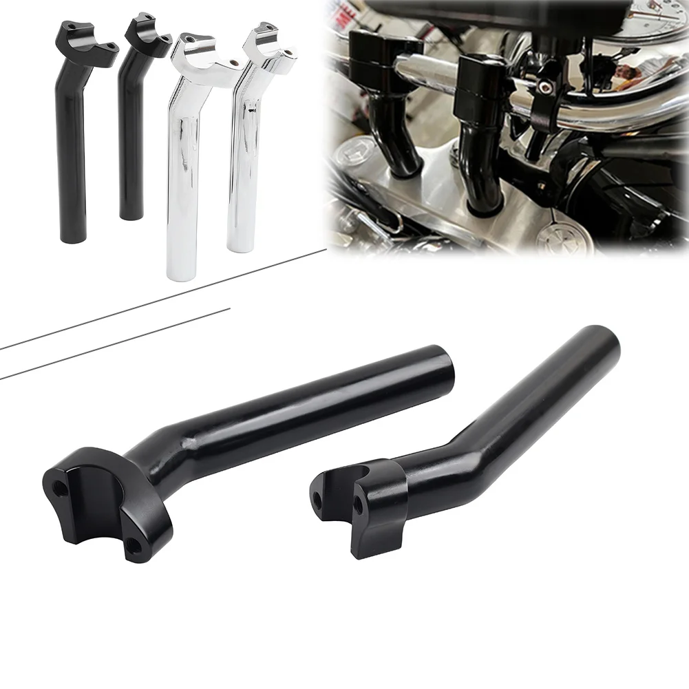 2x Motorcycle 8.5" Pullback Handlebar Riser For Harley Dyna Wide Road Glide Softail Sportster Aluminum Chrome/Black