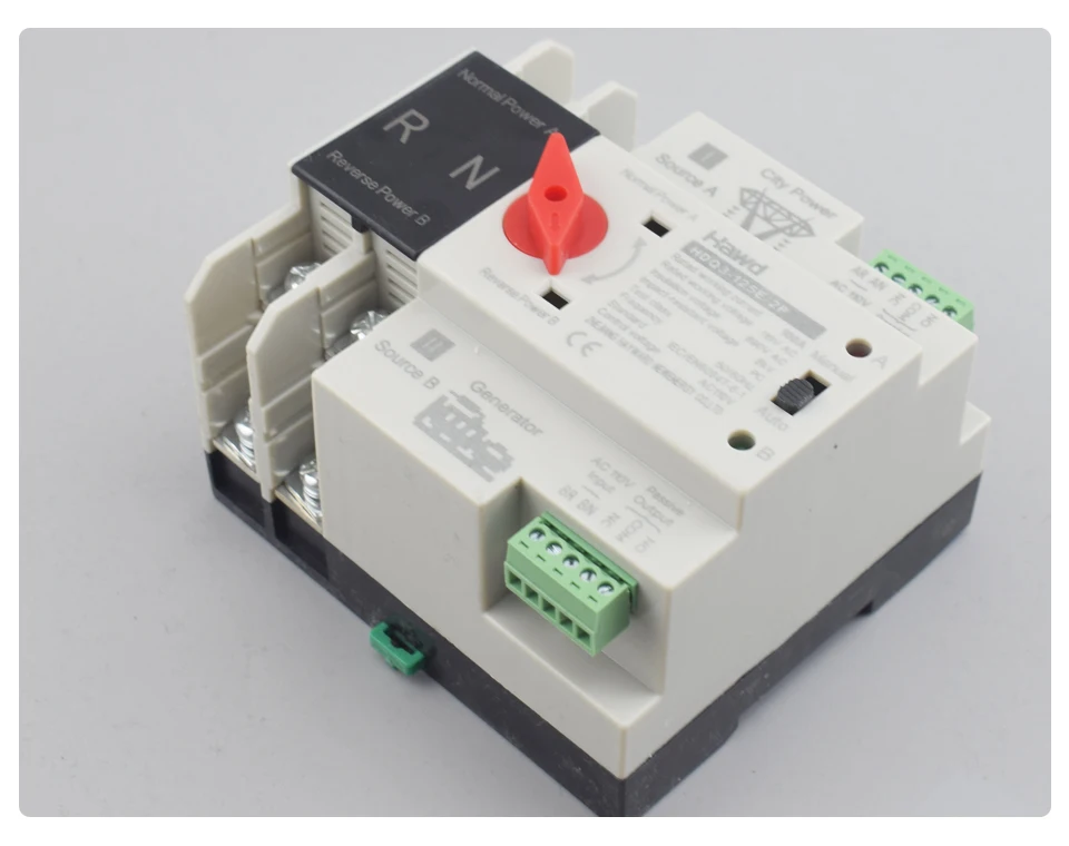 AC110V 100A Dual-Power Automatischer Transferschalter 35mm Schienenmontage 2P ATS Generator-Umschalter – Detail 7