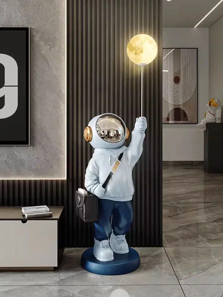 

Astronaut Sculpture with Shoulder Bag,Home Decoration,Living Room,Foyer, TV Cabinet,Lunar Lamp,Luxury Ornament Gift Customized