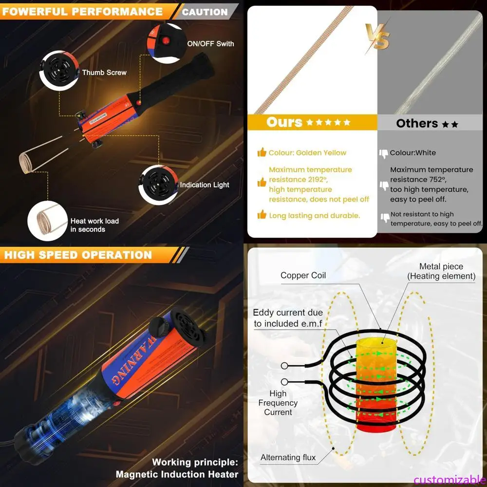 

1100W 110V Portable Induction Heater for Rusty Bolt and Screw Removal