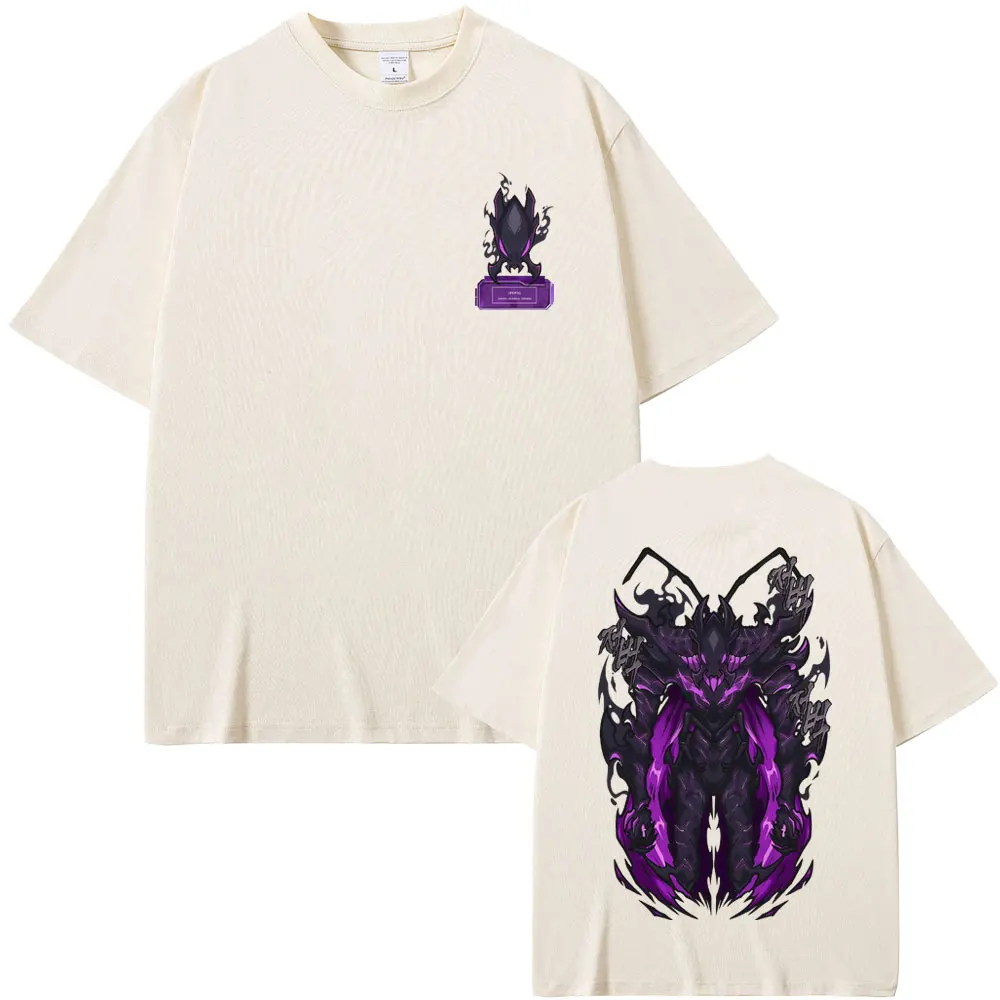 

Anime Solo Leveling Sung Jin Woo Beru Graphic Print Tshirt Male Casual Soft Cotton T-shirt Men Women Fashion Oversized T Shirts