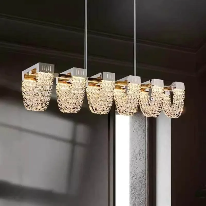 Luxury Chrome Crystal LED Chandelier Ceiling Light Postmodern Lamp for Villa Living Room Dining Room Bedroom Home Decor Luster