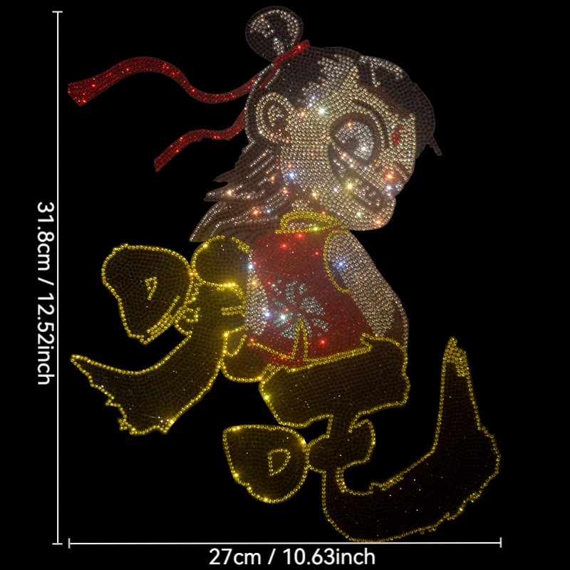 

High-quality diamond Nezha pattern ironed on T-shirt and denim clothing accessories