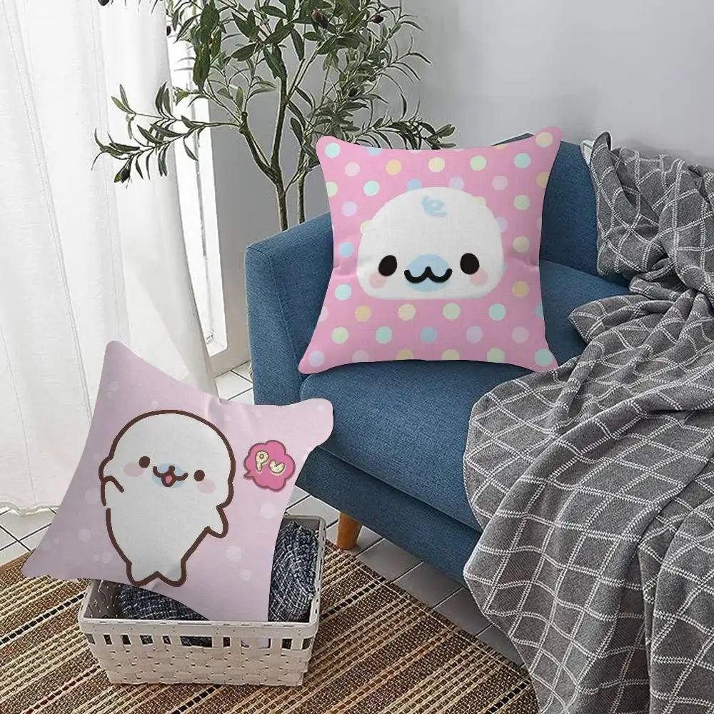 CUTE M-Mamegoma Seal Decorative Room Aesthetics Pillow Case Home Decor Bedroom Sofa Bed Couch Pillow Cover 45x45