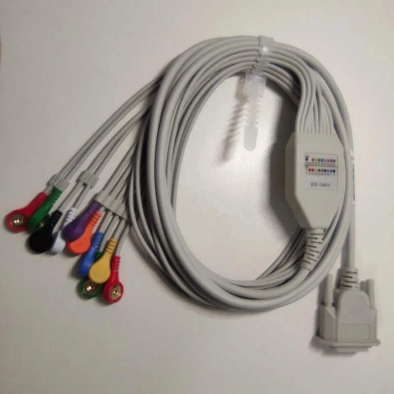 CONTEC EKG Cable3 12 10 Leads Button / Banana ECG Cable For ECG 80A/90A ECG 100G/300G/600G/1200G  8000G Tlc6000 Tlc5000 Tlc9803