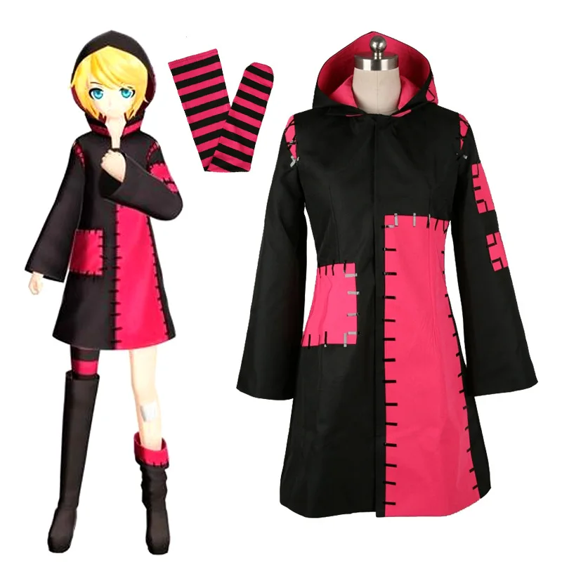 Project Diva - Miku Cosplay Costume Tokyo Teddy Bear Red Black Dress With Socks Vocaloid Virtual Singer For Halloween Props Suit