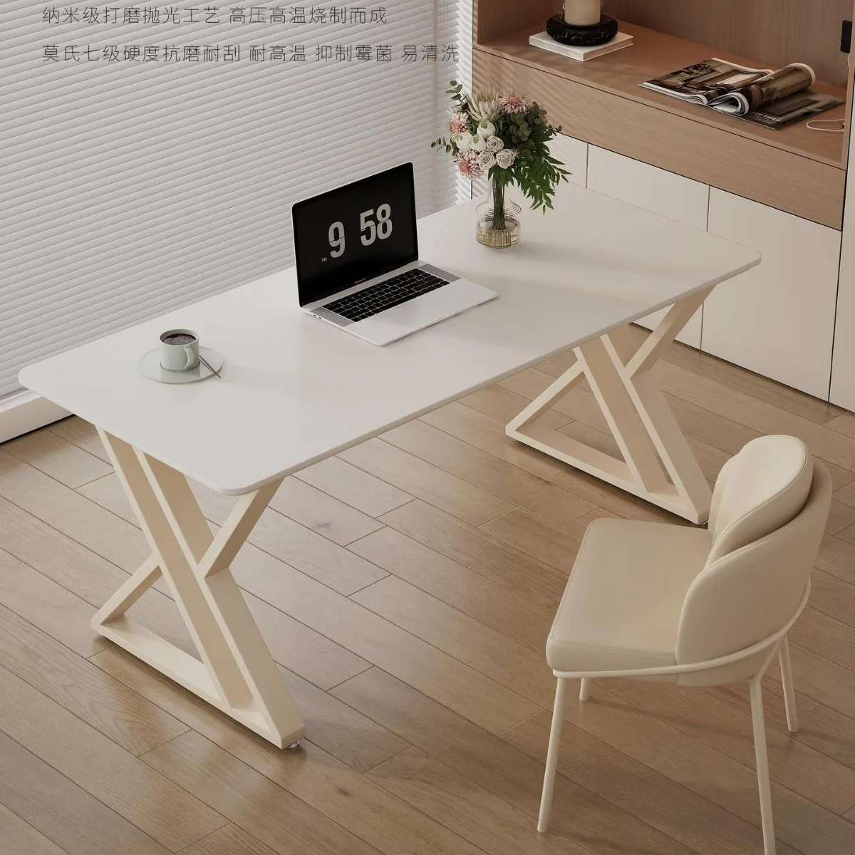 Cream Wind Slate Desk Computer Desk Modern Simple Bedroom Study Table Household Student Rectangle