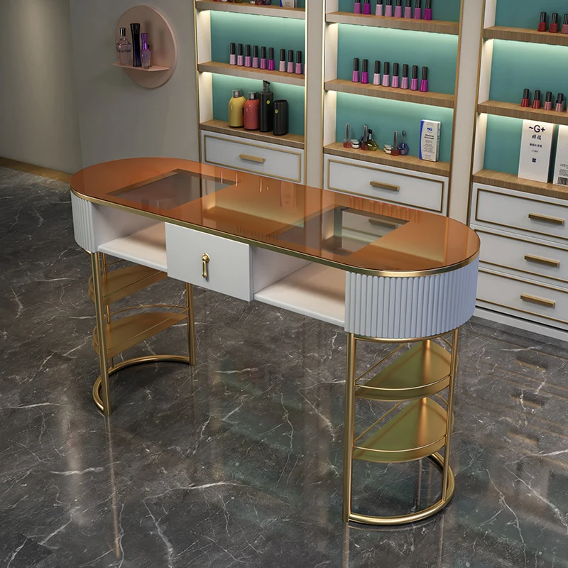 Mesa DE MANICURA profesional para salón de belleza, muebles modernos y sencillos para salón de belleza, diseño de lujo, LJ50MT