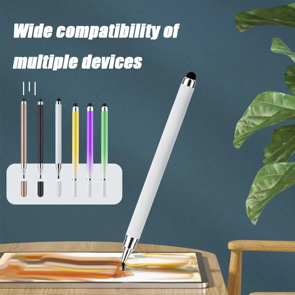 2 In 1 Universal Stylus Screen Pen Capacitor Video Disc Silicone Pen Dual-use Clip Painting Office Stylus C8j5