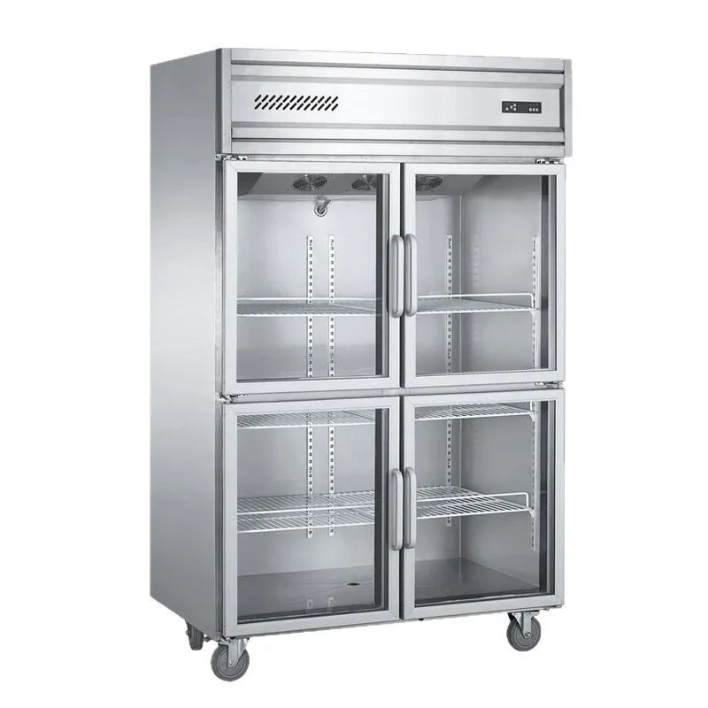 

Four-door commercial freezer, glass door refrigerator, stainless steel, air-cooled and frost-free fresh-keeping cabinet, refrige