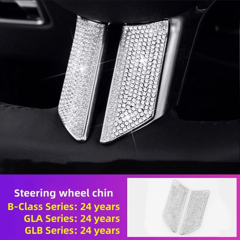 For Mercedes Benz 24 GLA200 GLA220 GLB200 GLB220 B200 B260 Air Conditioner Vent Ring Central Control Knob Diamond Decorate Trim