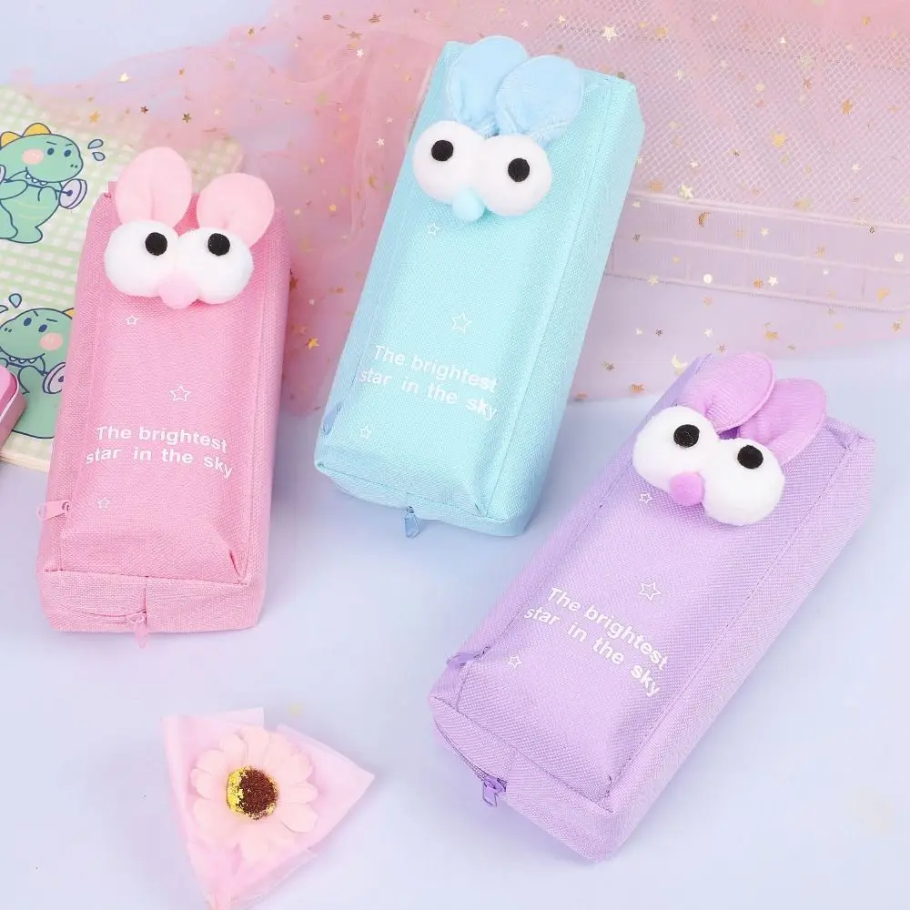 

Large Capacity Cartoon Rabbit Pen Bag Cute Dirty-proof Stationery Storage Bag Fluffy Oxford Cloth Pen Organizer Pouch Girl