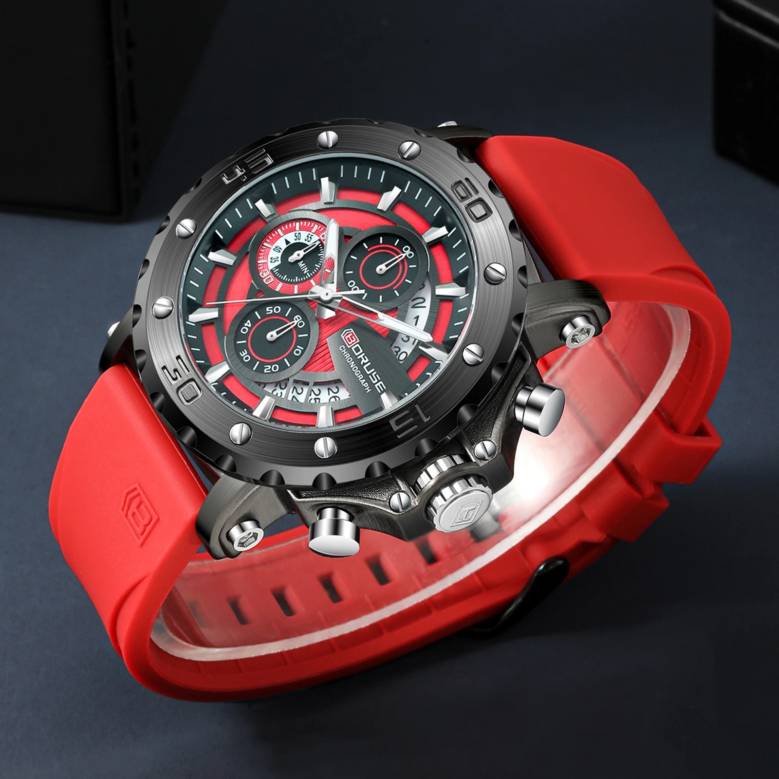 BORUSE All-waterproof Watch Men's Luminous Quartz Watch Leisure Sports Multi-functional Timer
