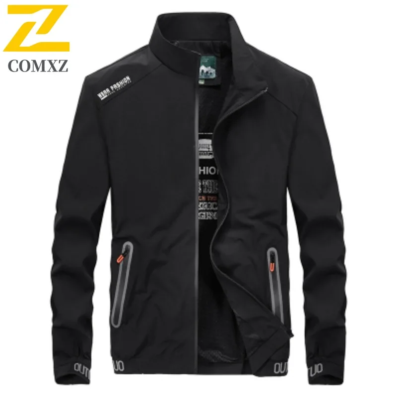 

COMXZ Mens Jacket 2025 Plus Size Autumn Casual Lightweight Windproof Travel Camping Sport Coat High Fashion Running Outerwear