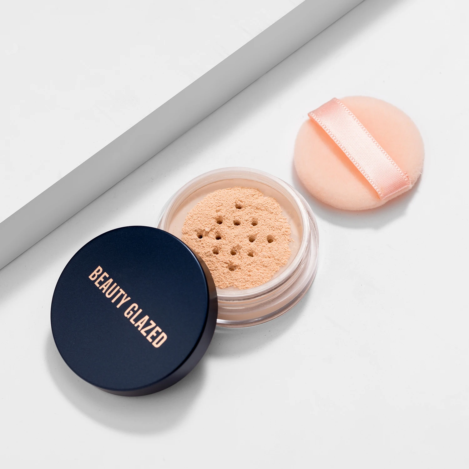 BEAUTY GEGLAZUURD los poeder Waterdicht Gewichtloos Zacht fluwelen vervaging met cosmetische bladerdeeg Oliecontrole Compact Powde Mak