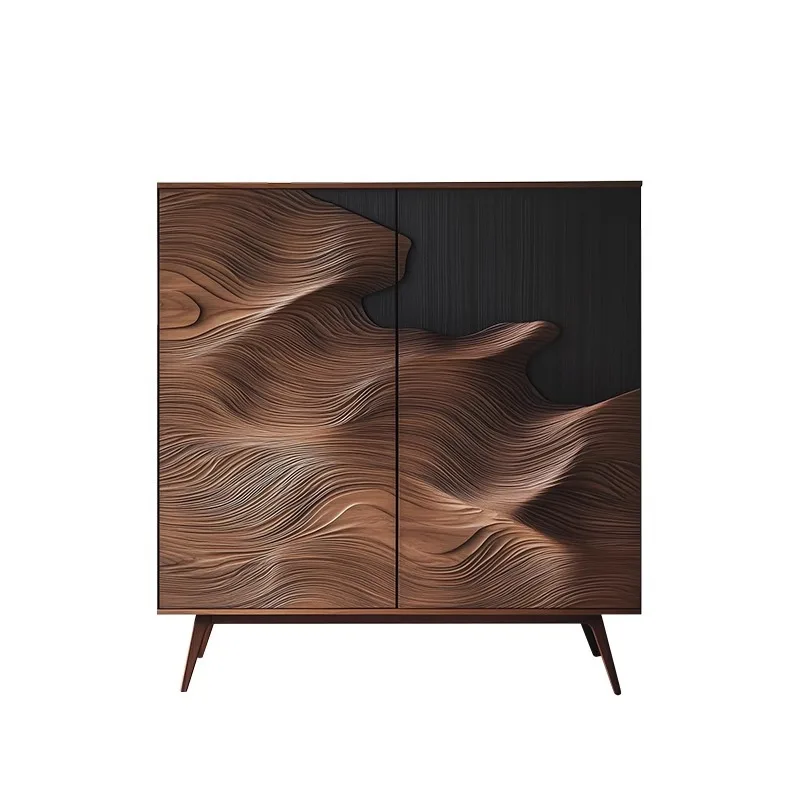 home living room integrated shoe cabinet, entrance cabinet, antique design sense, solid wood locker side cabinet
