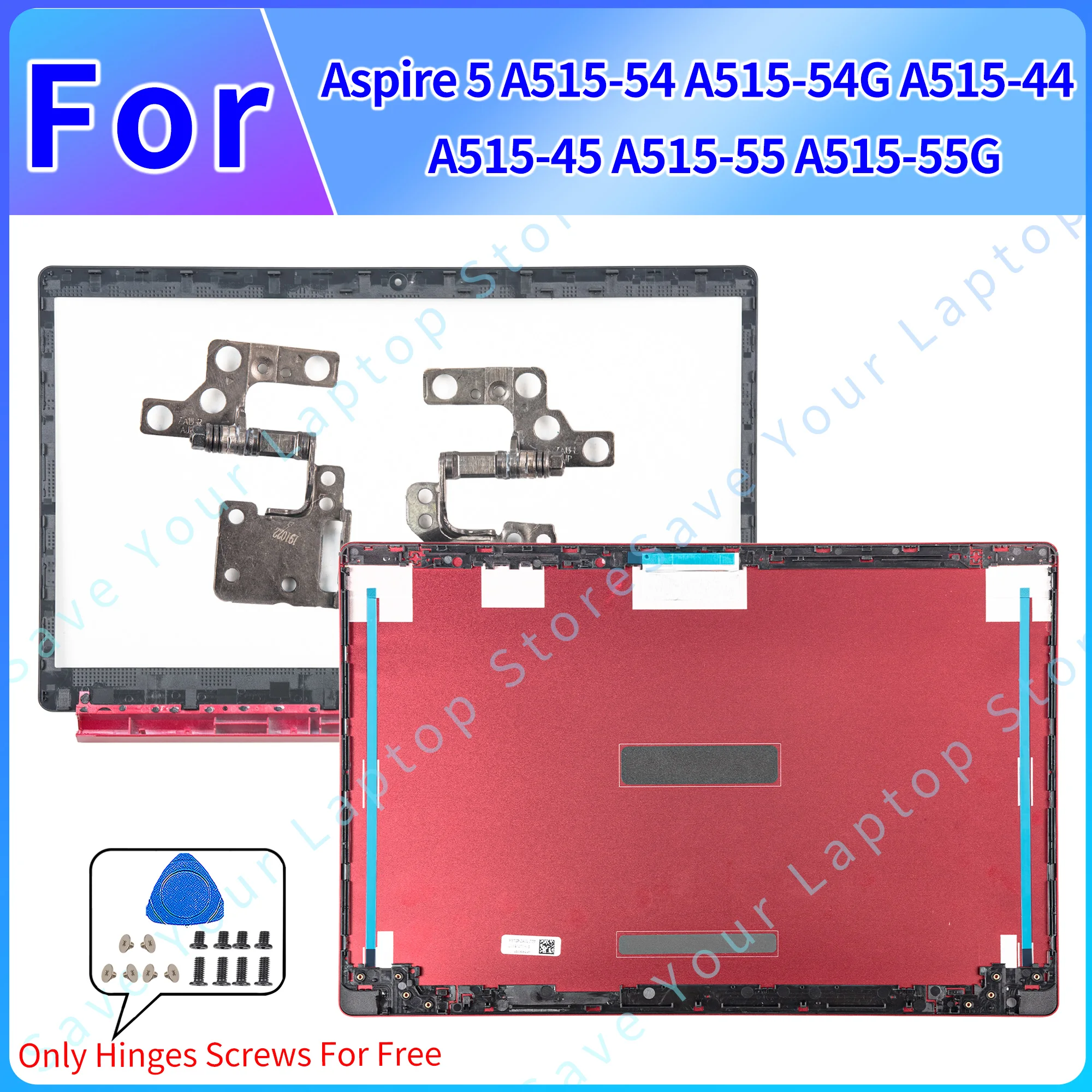 tampa traseira do portatil para aspire dobradicas da moldura frontal dobradicas lcd tampa superior novo a51554 a515 54g a51544 a515 45 a515 55 a515 55g 01