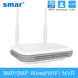 Smar H.265 Bezprzewodowy NVR 8CH 3MP 5MP WIFI NVR Sieciowy rejestrator wideo Wykrywanie twarzy Alarm e-mail dla kamery IP CCTV XMEYE ONVIF