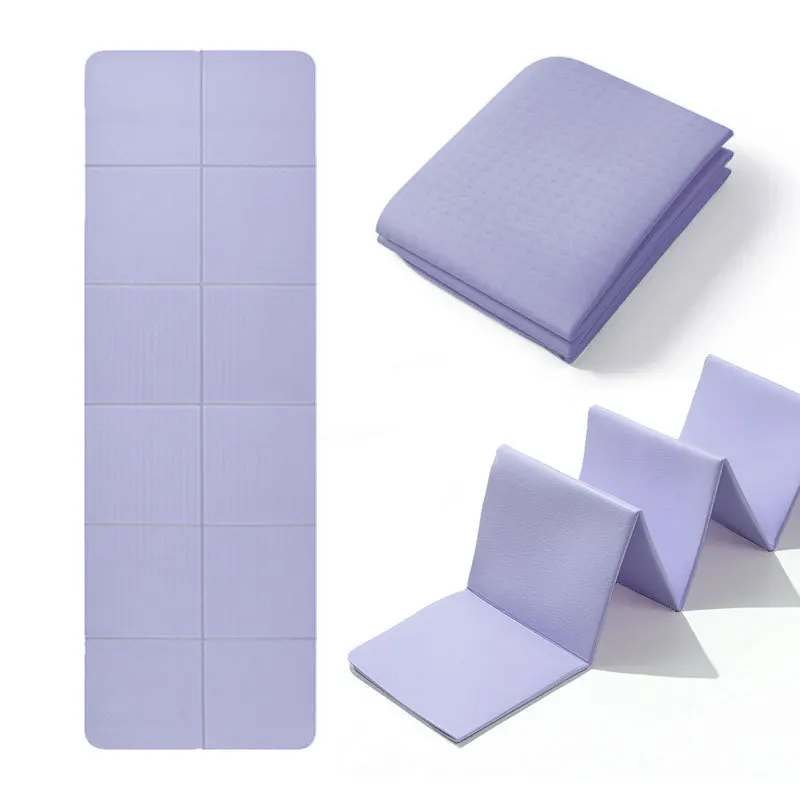

Foldable TPE Yoga Mat Double Sided Non-Slip Waterproof Eco-Friendly Exercise Mat for Home Gym Travel with Carry Bag