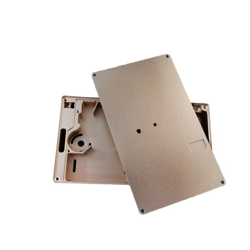 

Custom aluminum alloy gold anodized CNC machined electronic equipment enclosure Instrument protection cavity