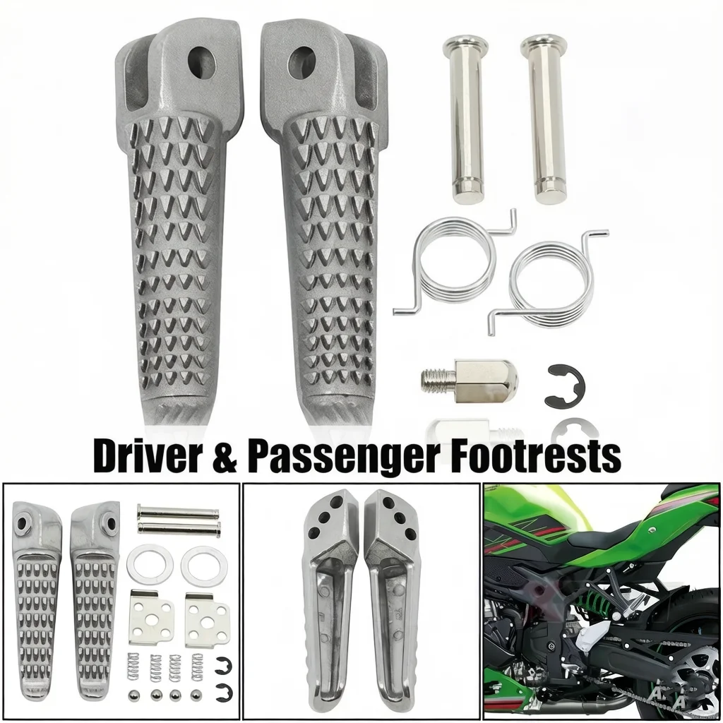 Z7 Hybrid 2024-2025 Driver & Passenger Footpegs Footrests For Kawasaki Z400 2019-2024 Ninja 400 2018-2024 ZX-4R ZX-4RR 2023-2025