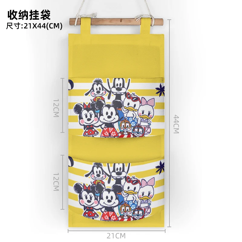 Disney Mickey Minnie Anime Cosmetic Cases Cartoon Hanging Organizers Wall Customized Wardrobe Storage Bag Household Gift