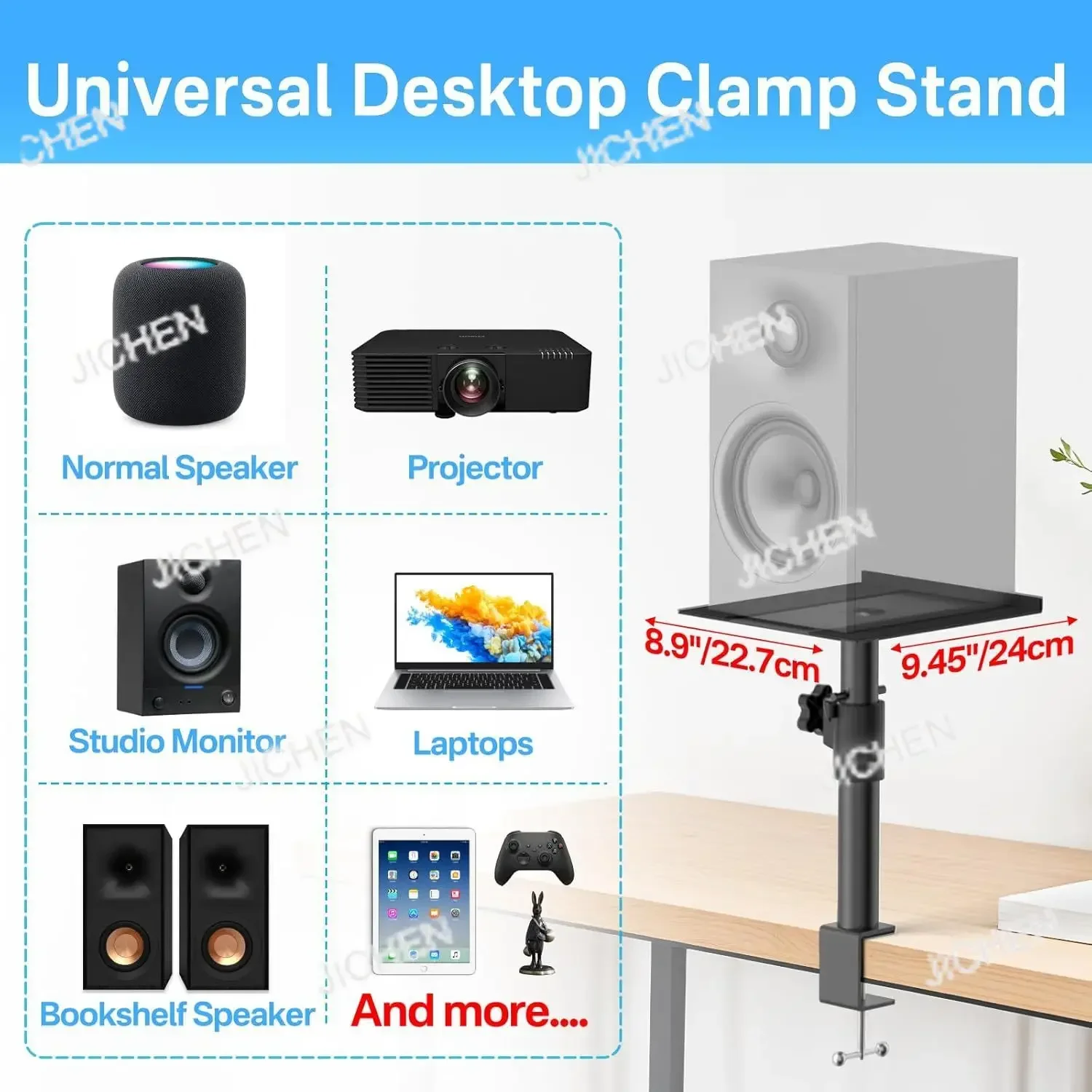 

Настольный кронштейн с зажимом ZQT, опора динамика монитора, литая сталь, без перфорации