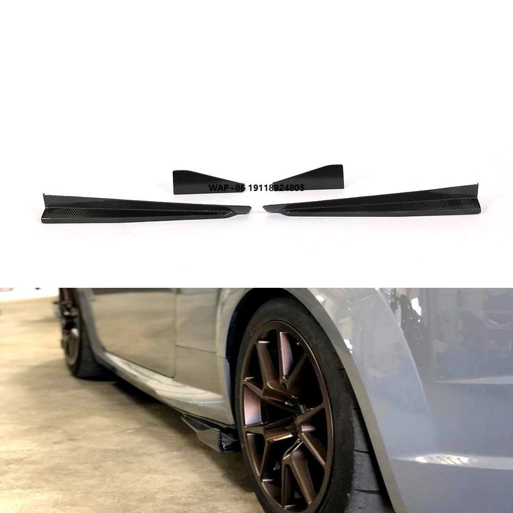 4pcs/set a Style Carbon Side Skirts for-Audi TT MK3 Type 8S TTS TTRS TT SLINE 2-Door 2015-2018