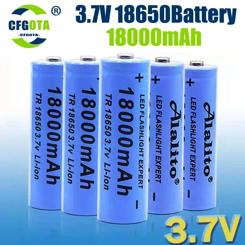 18650 lithium battery torch 100% brand new 18650 rechargeable battery torch +  charger 3,7 V 18000 Mah