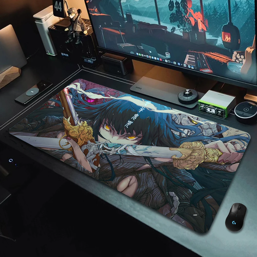 

Samurai Large Anime Mousepad Gamer Japanese XXL Gaming Mouse Pad Rubber Otaku Locking Edge Big Fashion Laptop Notebook Desk Mat