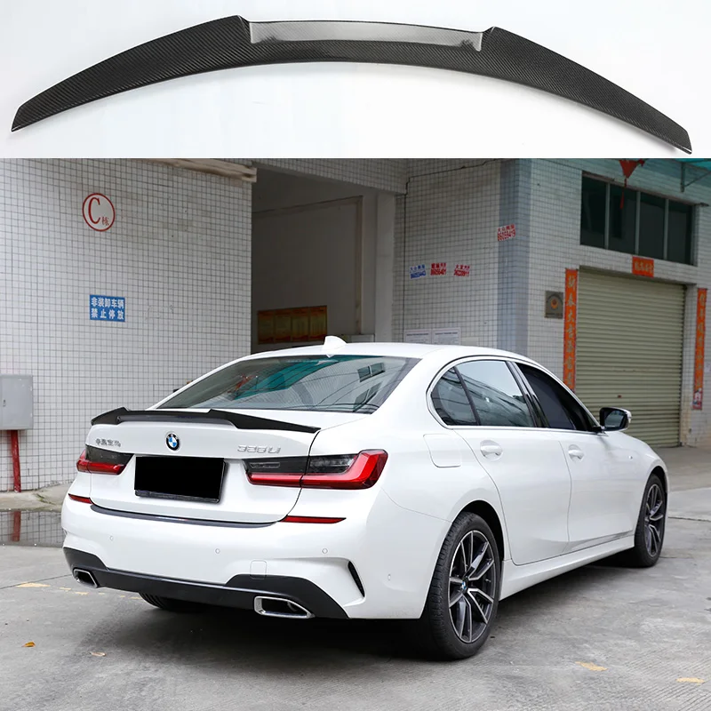 For New BMW 3 Series G20 G28 spolier 2019-2024 M4 style real carbon fiber material rear spoiler G20 G28 trunk tailgate tuning