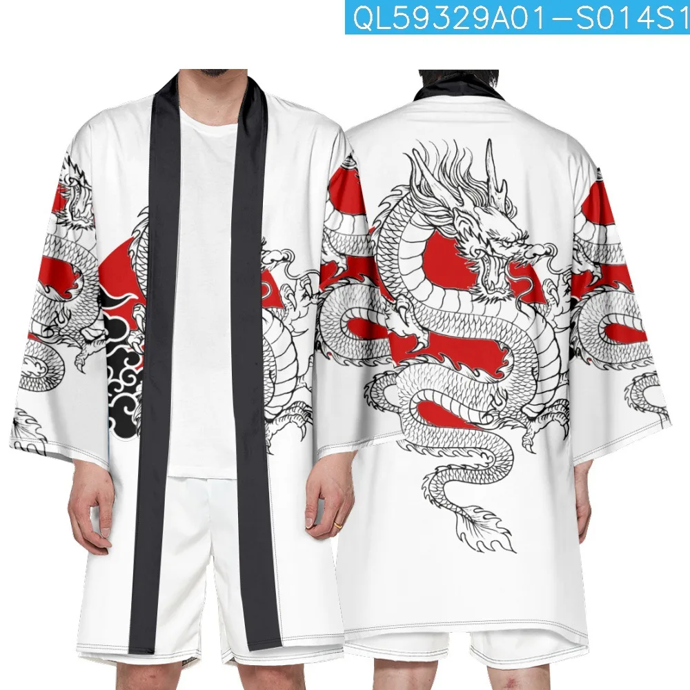 

3D Fashion Cartoon Printed Long Kimono Beach Brown Cardigan Yukata Traditional Women Men Cosplay Haori Asian Clothing