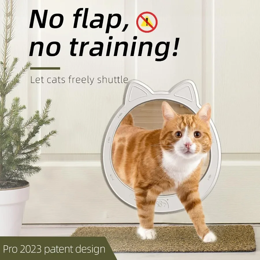 باب قطة كبير باب القط الباب الداخلي لا رفرف باب القط سهل التركيب باب قوي للحيوانات الأليفة للقطط لا تدريب ما يصل إلى 22 رطل أبيض